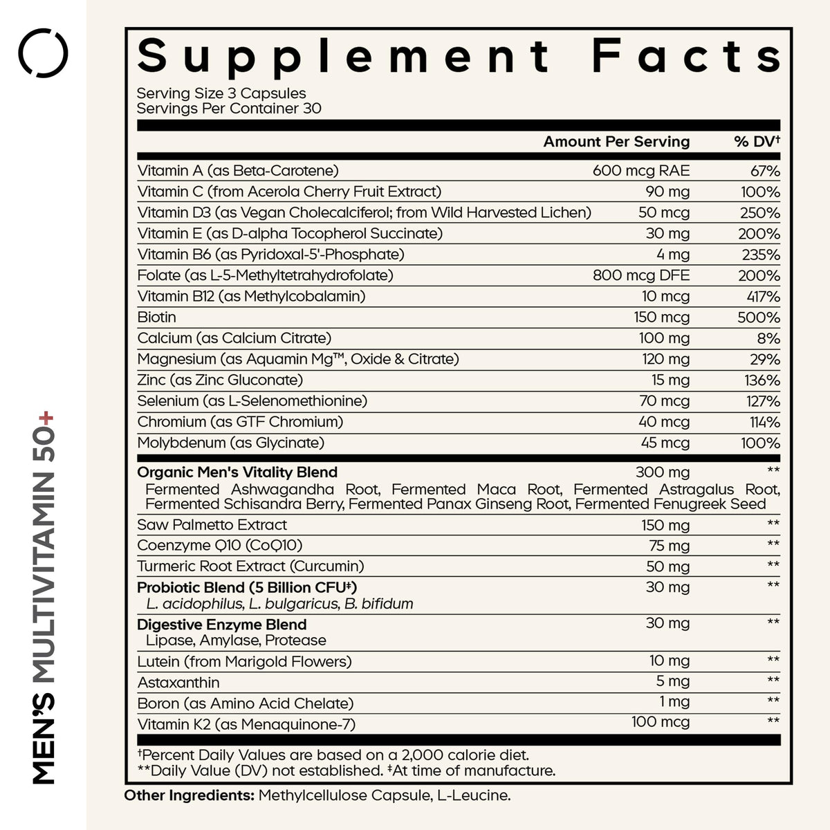 Codeage Men's Multivitamin 50+ Supplement - Essential Vitamins for Men Over 50 Years Old, Minerals, CoQ10, Turmeric, Saw Palmetto, Maca, Panax Ginseng, Probiotics & Botanicals - Non-GMO - 90 Capsules CodeageBuy Supplements Australia