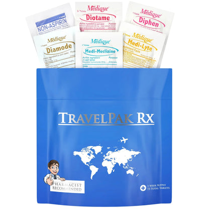TravelPakRx Travel Essentials Medicine Kit - TSA-Approved Over-The-Counter Individual Medicine Packets, for Travel, Cruises, Camping, Created by Pharmacist TravelPakRxBuy Supplements Australia