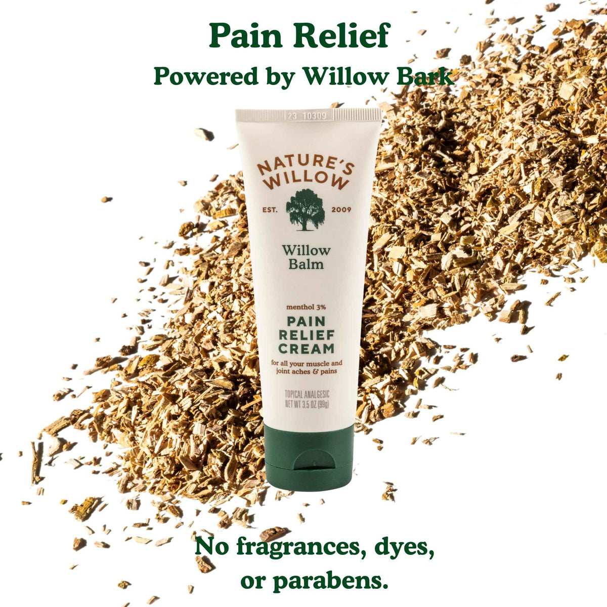 Nature's Willow Willow Balm Natural Pain Relief Cream for Muscles & Joints | Fast-Acting with Willow Bark & Menthol | Free from Artificial Fragrances & Dyes | 6-Pack | 3.5 fl oz