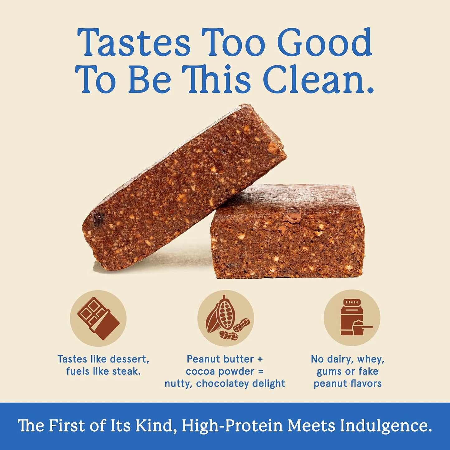 Equip Foods High Protein Prime Bars – Grass Fed Beef Protein, Collagen & Tallow – Gut Friendly, Gluten Free 20g Protein Bars - Only Real-Food Ingredients - Peanut Butter Chocolate, 12 Count