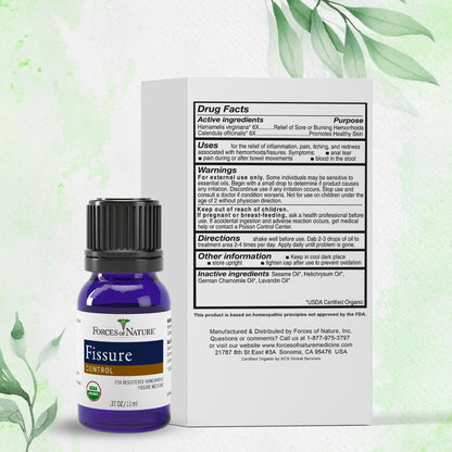 Forces of Nature Fissure Control, Organic Homeopathic Treatment with Witch Hazel for Anal Fissures, Hemorrhoid Related Irritation & Discomfort, Fast, Natural Topical Relief, 1 Fl Oz Forces of NatureBuy Supplements Australia