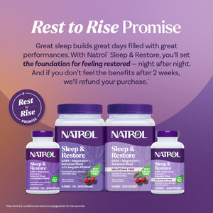 Natrol Sleep + Restore Magnesium Glycinate Blend Gummies with Melatonin 5mg - Calm Magnesium with GABA, Botanical Blend, Cherry Flavor, 60 Gummies NatrolBuy Supplements Australia