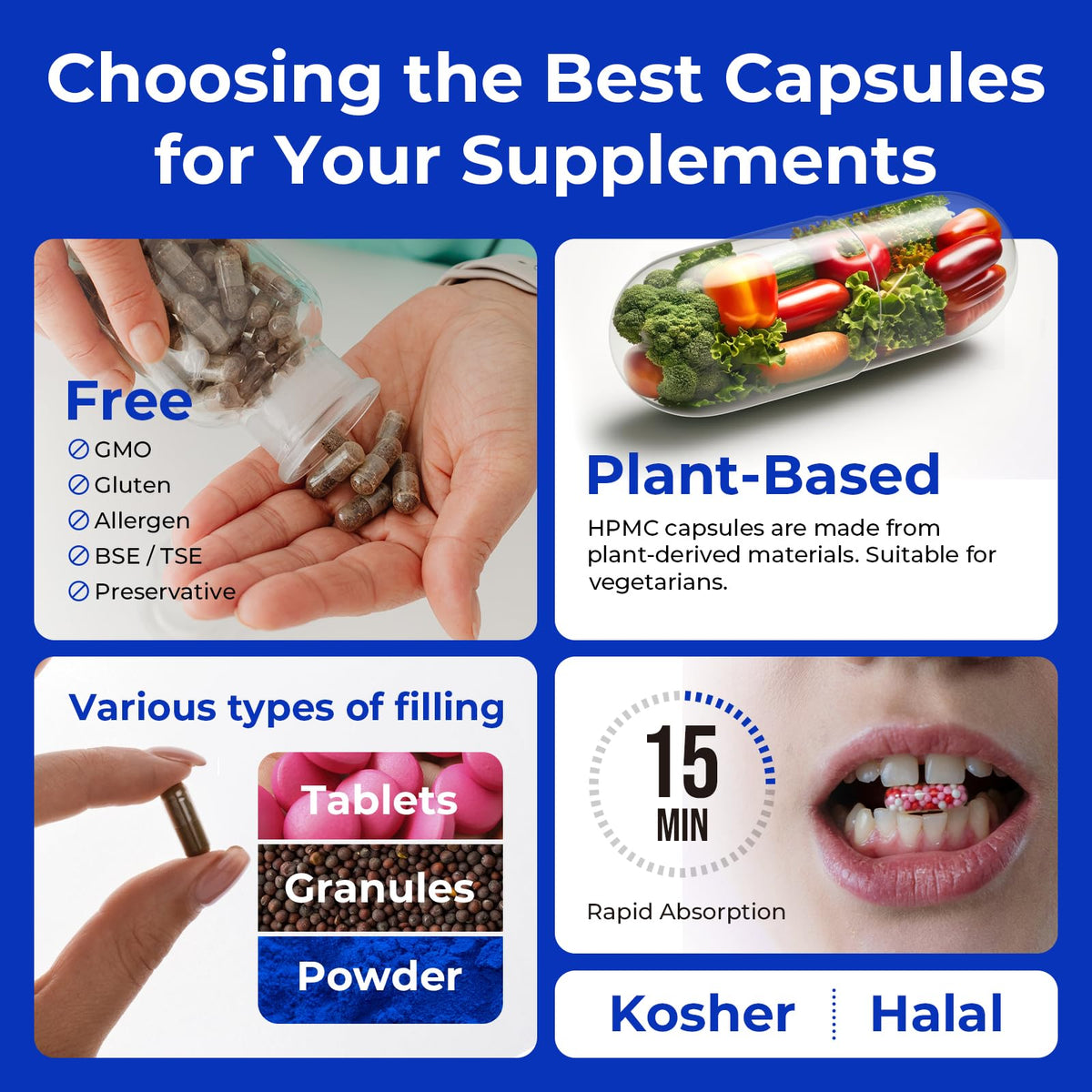 ATLEMISME Empty Vegan Capsules Size 4 - Vegan Capsules DIY Vegetable Capsule Filling - Veggie Caps with 2 Micro Lab Spoons for Capsule Filling ATLEMISMEBuy Supplements Australia
