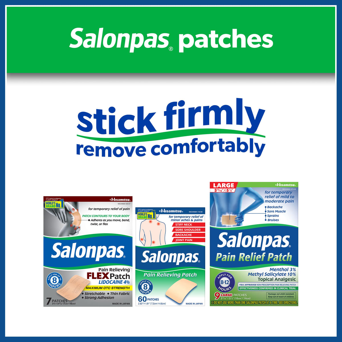 Salonpas Pain Relieving Patch for Back, Neck, Shoulder, Knee Pain and Muscle Soreness - 8 Hour Pain Relief - 60 Count Salonpas buy supplements Au