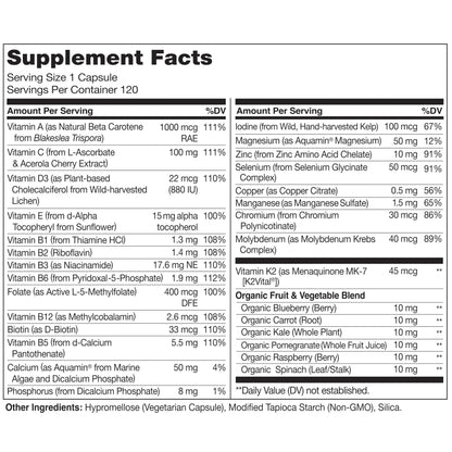NATURELO One Daily Multivitamin for Men, 120 Vegetarian Capsules One Daily Multivitamin for Women NATURELO