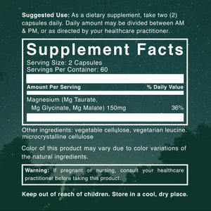 Natural Rhythm Triple Calm Magnesium Complex - 120 Capsules, Chelated Magnesium Glycinate, Taurate & Malate, High Absorption Supplement for Sleep, Stress, Muscle & Heart Support, Non-GMO, Vegan Natural Rhythm buy supplements Au
