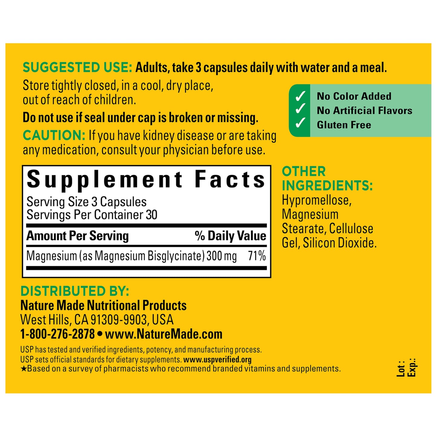 Nature Made High Absorption Magnesium Glycinate 300mg per 3 Capsules, Magnesium Supplement for Muscle, Heart, Nerve and Bone Support, 90 Magnesium Bisglycinate Capsules, 30 Day Supply Nature MadeBuy Supplements Australia
