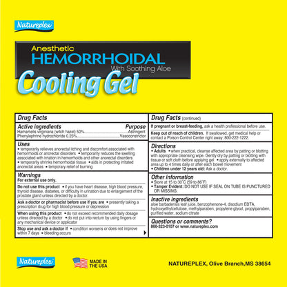 Natureplex Hemorrhoidal Cooling Gel with Witch Hazel, Aloe, and Phenylephrine for Maximum Relief, 0.9 oz (Pack of 4) - Made in USA NatureplexBuy Supplements Australia