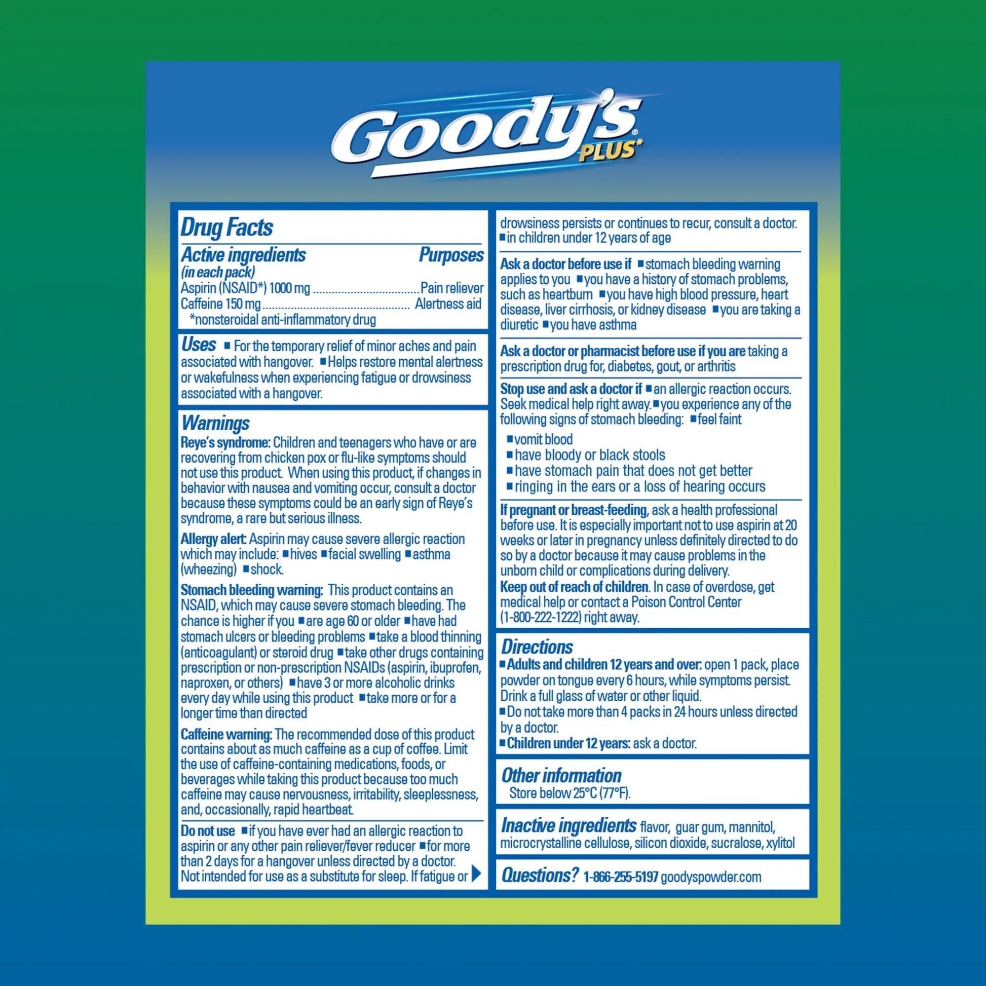 Goody’s Headache Relief Plus Mental Alertness Powder, with Aspirin and Caffeine, Strawberry Citrus Flavor, 16 Count Goody'sBuy Supplements Australia