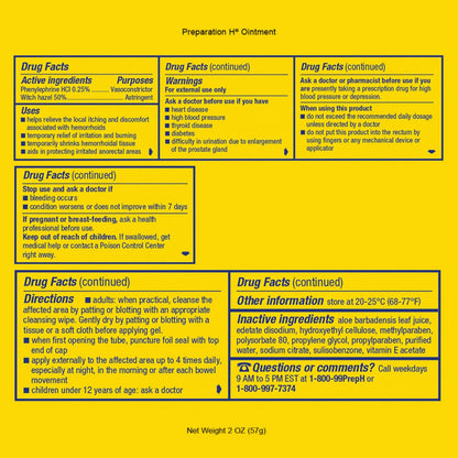 PREPARATION H Hemorrhoid Symptom Treatment Ointment, Itching, Burning & Discomfort Relief, Tube (2.0 Ounce) Preparation HBuy Supplements Australia