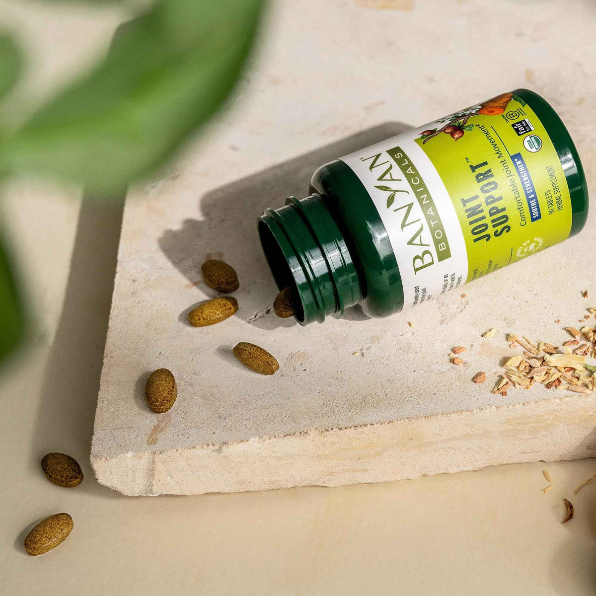Banyan Botanicals Organic Joint Support–Advanced Mobility & Flexibility Supplement with Boswellia,Guggulu Resin & Turmeric–Natural Lubrication for Cartilage, Bones & Muscles-90 Tablets-USDA Organic