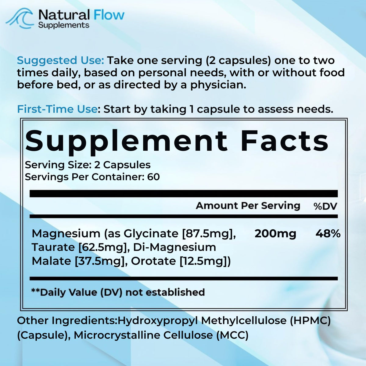 Natural Flow 4X Magnesium Supplement, Magnesium Glycinate, Taurate, Malate, Orotate Complex, Calm Sleep and Cramp Support Blend, No Mag Citrate or Oxide, 120 Capsules Natural Flow Supplements buy supplements Au