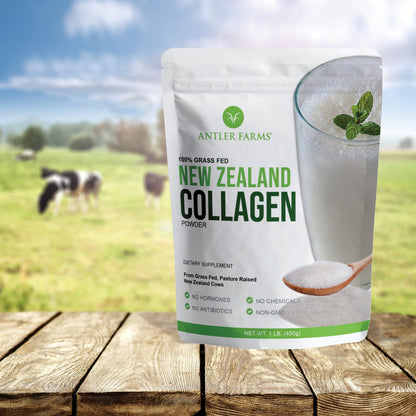 Antler Farms - 100% Pure New Zealand Collagen Powder from Grass Fed Cows, Unflavored, 1 lb - Hydrolyzed Cold Water Soluble Peptides, Keto Friendly, Bioavailable, Quick Dissolving Antler Farms buy supplements Au
