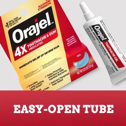 Orajel 4X for Toothache & Gum Pain: Severe Cream Tube 0.33oz- From Oral Pain Relief Brand Orajel buy supplements Au