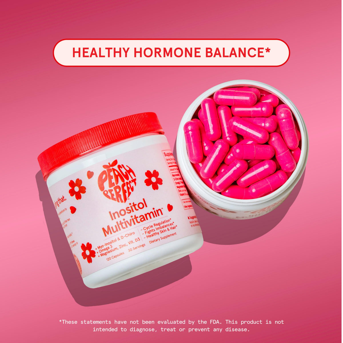 Peach Perfect Inositol Multivitamin – Myo-Inositol & D-Chiro 40:1 Blend, Omega-3, Vitamin D3, Magnesium, Zinc – Supports Women’s Health, Mood, Energy, Supplement – 30 SVG Peach Perfect buy supplements Au