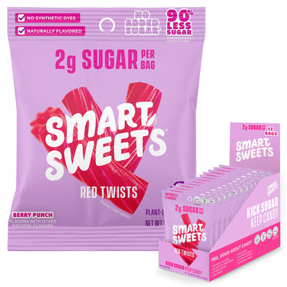SmartSweets Sweet Fish, Low Sugar Gummy Candy (3g), Low Calorie (130), Gluten-Free -1.8oz (Pack of 12) Packaging may vary