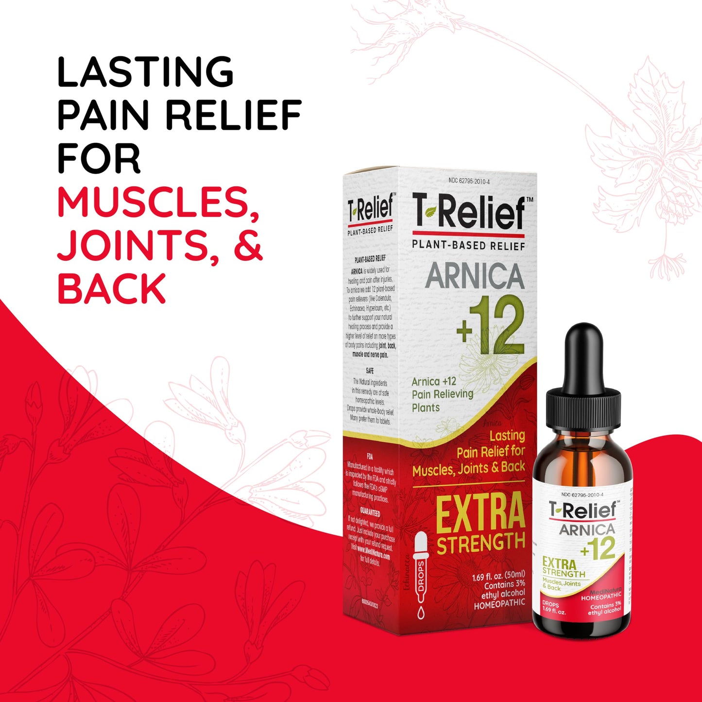 MediNatura T-Relief Extra Strength Oral Drops Arnica +12 Fast-Acting Natural Relieving Actives for Back Neck Joint Muscle Hand & Foot Aches Pains & Soreness - 1.69 oz MediNaturaBuy Supplements Australia