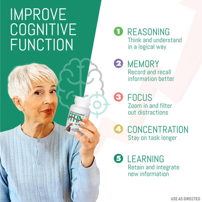 FITINA Brain Supplement with Vitamin B6 & Thiamine for Memory, Focus and Cognitive Support | High-Dose B Vitamins for Nervous System Brain Health, Daily Formula for Adults, 60 Tablets (1-Pack) FitinaBuy Supplements Australia