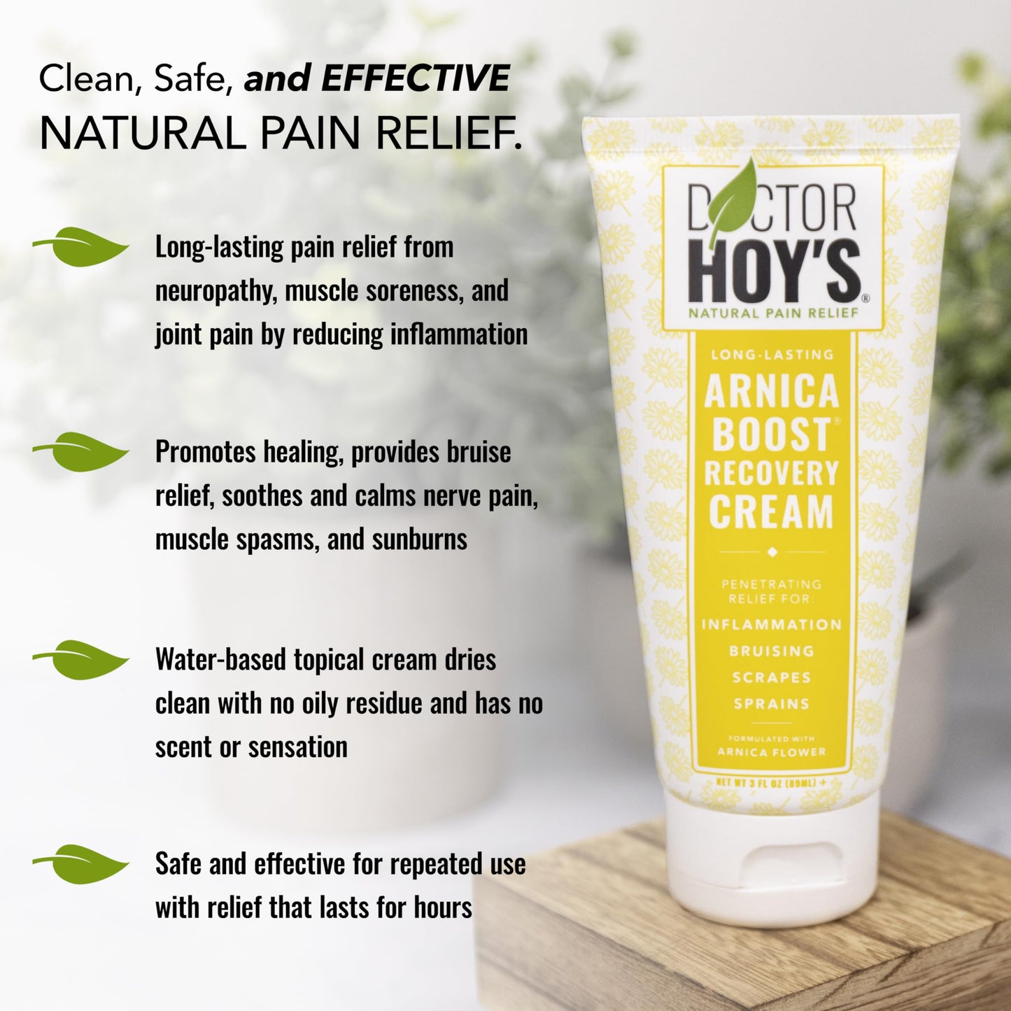 DOCTOR HOY'S Natural Arnica Boost Recovery Cream, Bruise and Muscle Pain Relief Cream, Topical Homeopathic Formula with Arnica Montana for Rapid Bruise Relief (6 Fl Oz) DOCTOR HOY'SBuy Supplements Australia