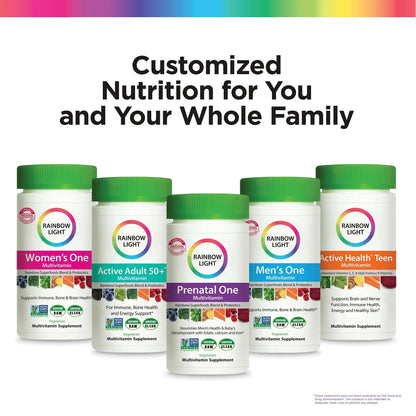 Rainbow Light Adult Multivitamin, Vitamins C & Zinc, B Complex & Choline, Calcium & Vitamin D Supports Bone Health Rainbow Light