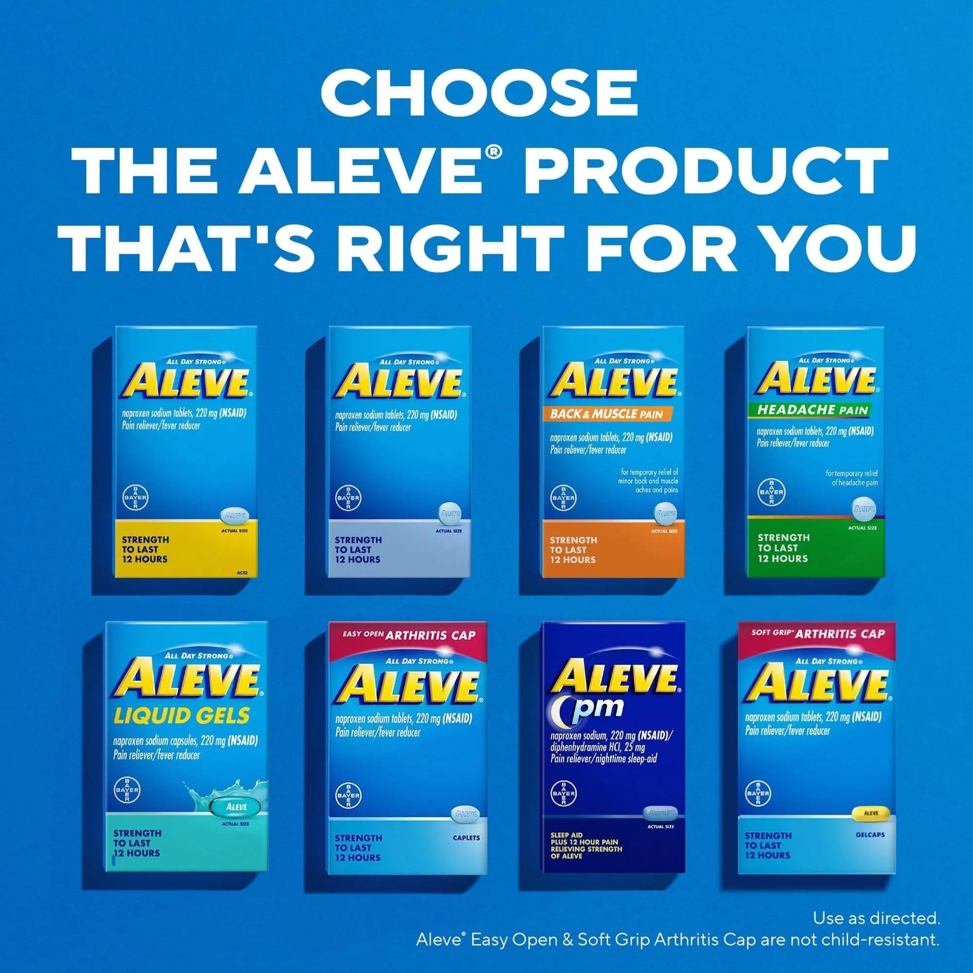 Aleve Pain Reliever & Fever Reducer Naproxen Sodium Caplets, Body and Arthritis Pain Reliever, Medicine for Adults and Children Ages 12 and Up, 60 Individual Pouches AleveBuy Supplements Australia