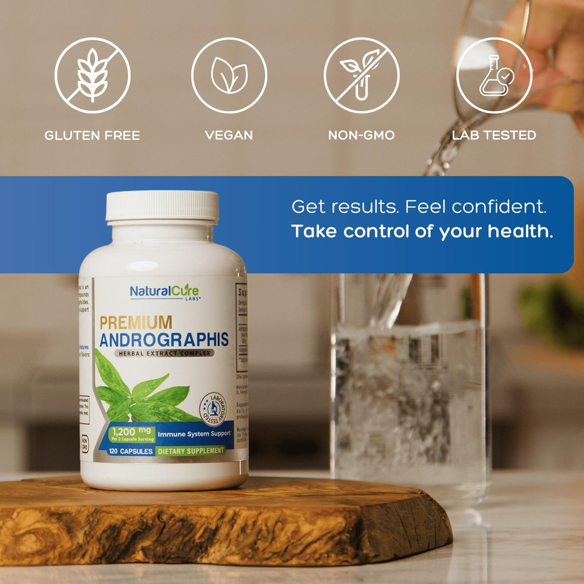 Natural Cure Labs Premium Andrographis Paniculata Extract 1,200mg (100mg Andrographolides), 120 Capsules, Non-GMO, Vegan, Gluten Free Natural Cure Labs buy supplements Au