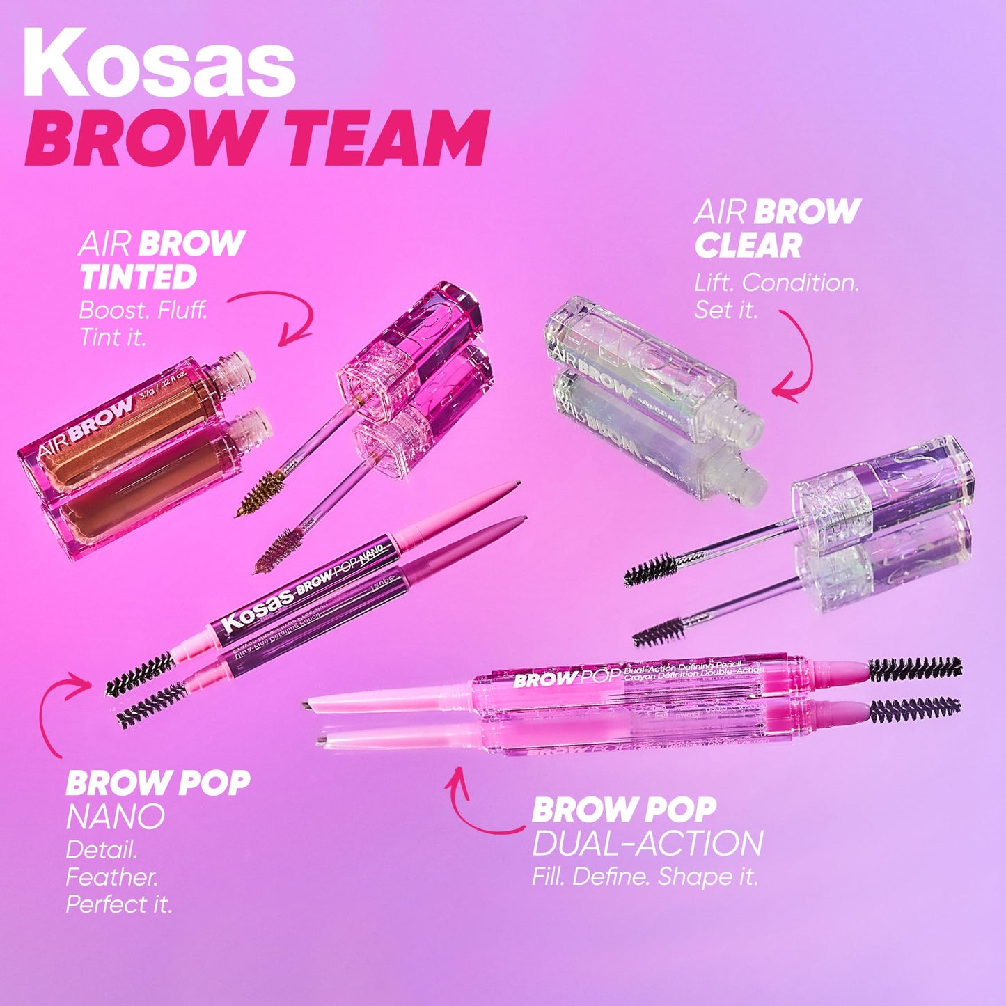 Kosas Brow Pop Nano Eyebrow Pencil – Ultra-Fine 1mm Micro Brow Pencil with Spoolie, Medium Brown KosasBuy Supplements Australia