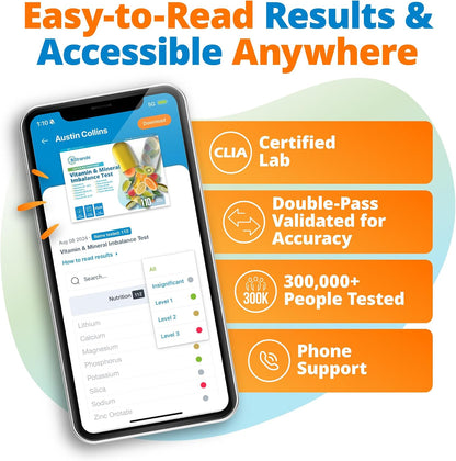 5Strands Food Intolerance & Vitamins & Minerals Imbalance Test, at Home Hair Analysis for Adults & Kids, Identify Digestive Stress & Nutrient Absorption Gaps, Results in 4 Days