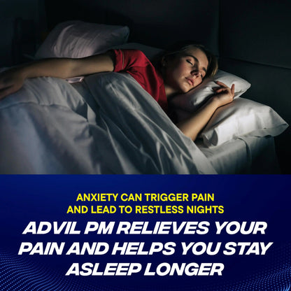 Advil PM Liqui-Gels Pain Reliever and Nighttime Sleep Aid, Pain Medicine with Ibuprofen for Pain Relief and Diphenhydramine HCL for a Sleep Aid - 80 Liquid Filled Capsules - Back to College AdvilBuy Supplements Australia