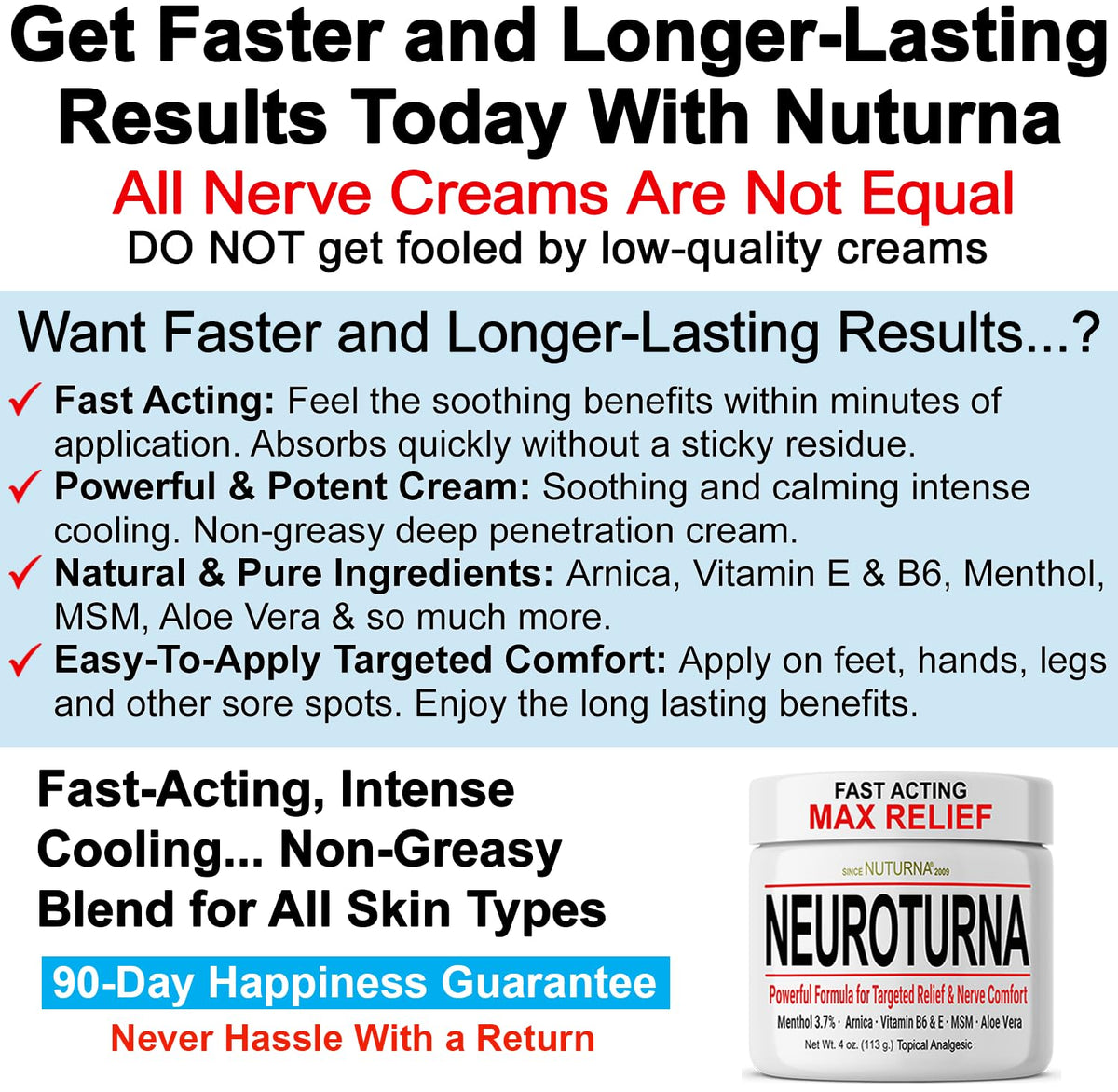 Neuropathy Nerve Cream - Fast Acting for Feet Hands Legs Toes - Ultra Strength Menthol, Arnica, Aloe Vera, MSM, Natural Soothing Nerve Comfort - Extra Large 8 oz NuturnaBuy Supplements Australia