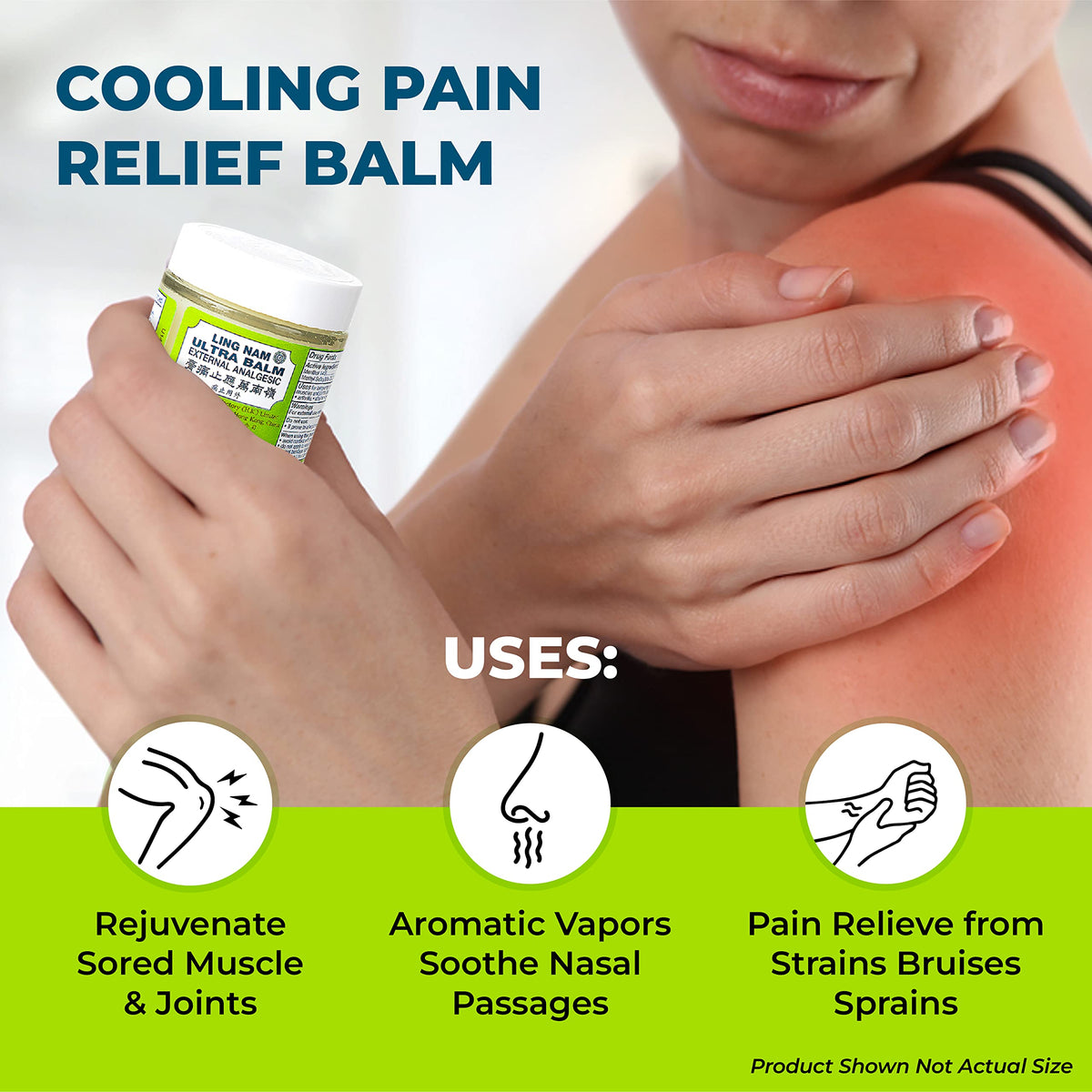 Ling Nam Ultra Balm External Analgesic, for Cooling Pain Relief Simple Backache Arthritis Strains Bruises Sprain, Muscle Pain, Muscle Soreness, 2.3oz (Pack of 3) Ling NamBuy Supplements Australia