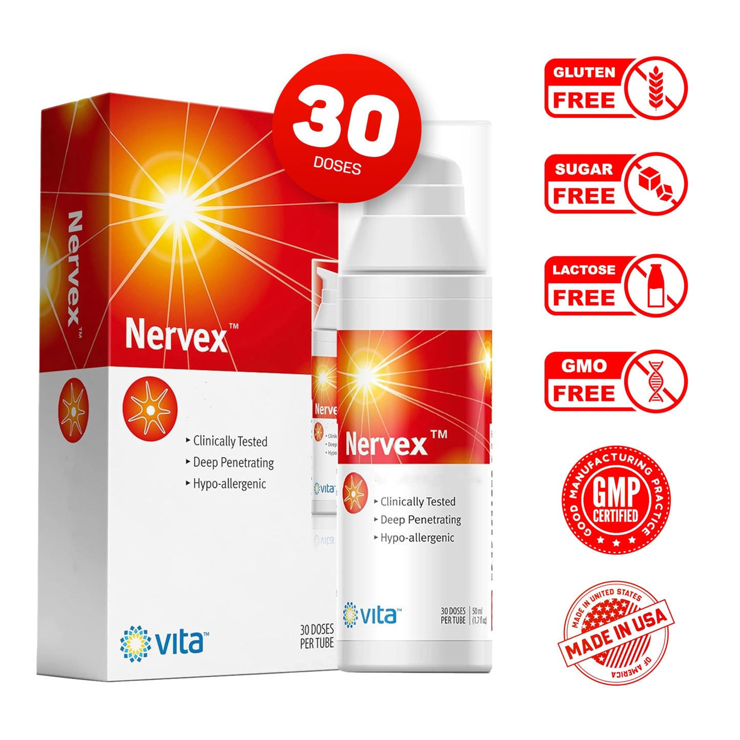 Vita Sciences Nervex Powerful Neuropathy Cream: Advanced Natural Relief for Peripheral Neuropathy, Fibromyalgia, and Fast Comfort Treatment for Feet, Hands, Legs, and Toes Vita SciencesBuy Supplements Australia