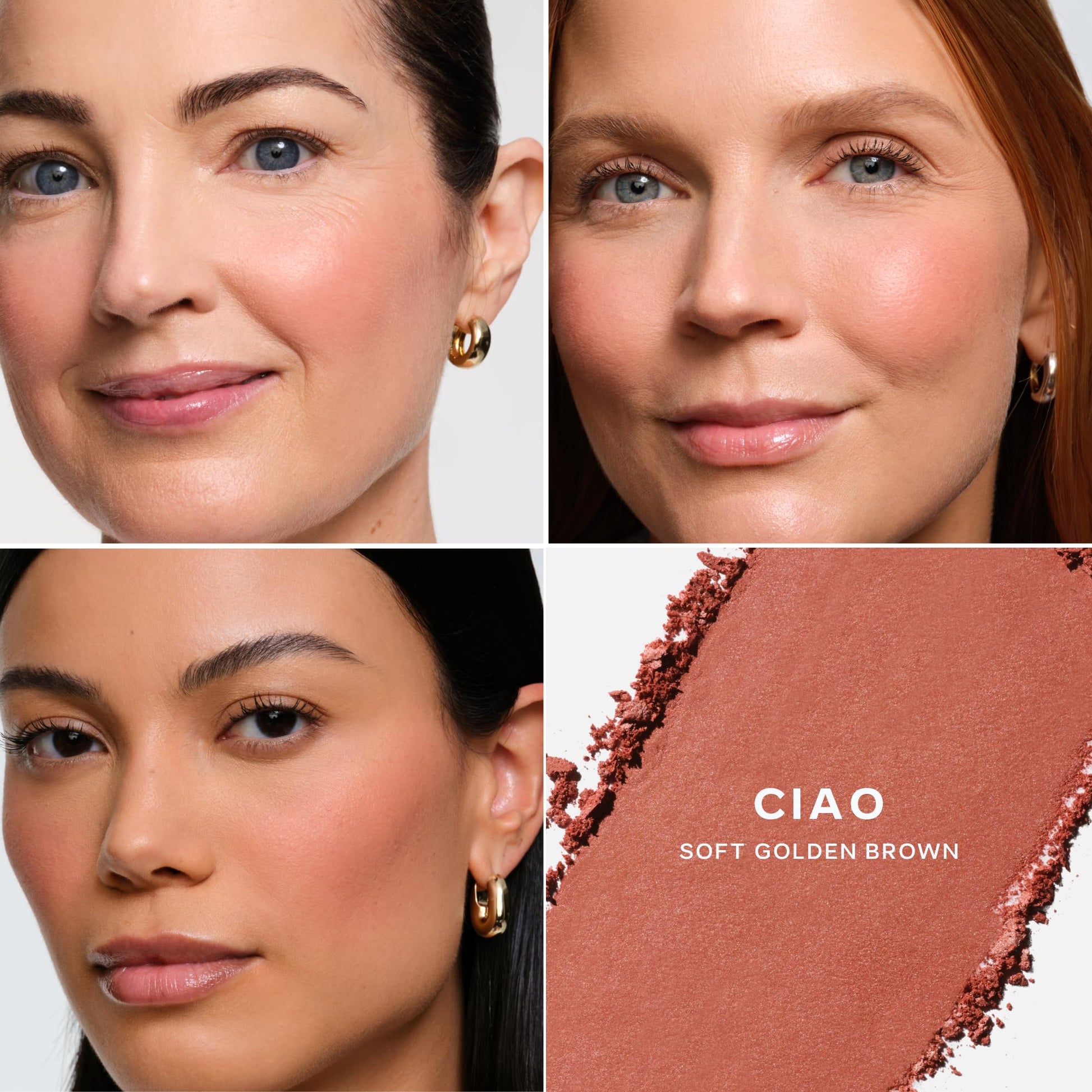 Saie SuperSuede Baked Blush - Talc-Free Powder Blush for Cheeks Infused with Hyaluronic Acid, Glycerin + Squalane - Hydrating Face Makeup for a Natural, Diffused Flush of Color - Ciao (0.1 Ounce) SaieBuy Supplements Australia