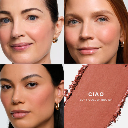 Saie Cheek Flush Duo - Dew Liquid Blush (.40 oz, Spicy), SuperSuede Baked Powder Blush (.01 oz, Ciao) - Layerable, Skin-Nourishing Blushes for a Seamless Radiant Finish SaieBuy Supplements Australia