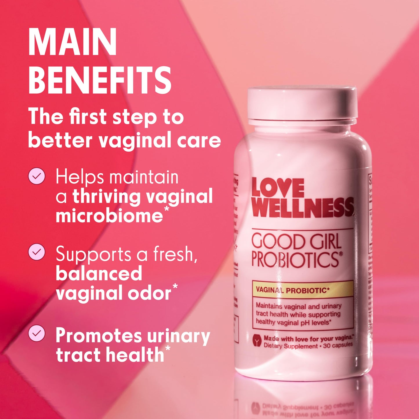 Love Wellness Good Girl Probiotics | Women’s Vaginal Health & pH Balance Supplement | 9-Strain Probiotic for Urinary Tract, Yeast, Odor & Immune Support | Gluten-Free (60-Day Supply) Love Wellness buy supplements Au