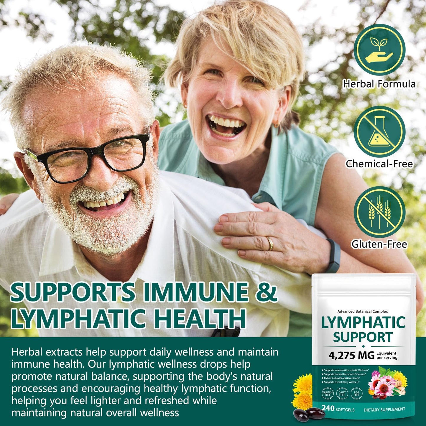 Lymphatic Drainage Supplements, Herbal Blend for Immune and Fluid Health for Men Women,with Dandelion, Burdock Root, Echinacea, Turmeric,240 Softgels for Lymph System Balance (Pack of 1) VOGSIG buy supplements Au