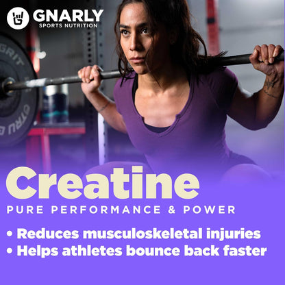 Gnarly Nutrition Creatine Powder, Unflavored (16.05oz) and Gnarly Whey Grass-Fed Protein Supplement, Chocolate (32.0oz)