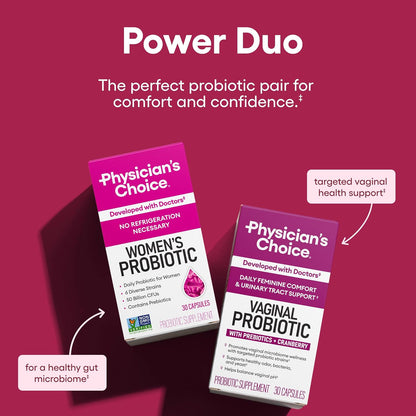 Physician's CHOICE Feminine Power Duo Bundle - Vaginal Probiotic + Womens Probiotic