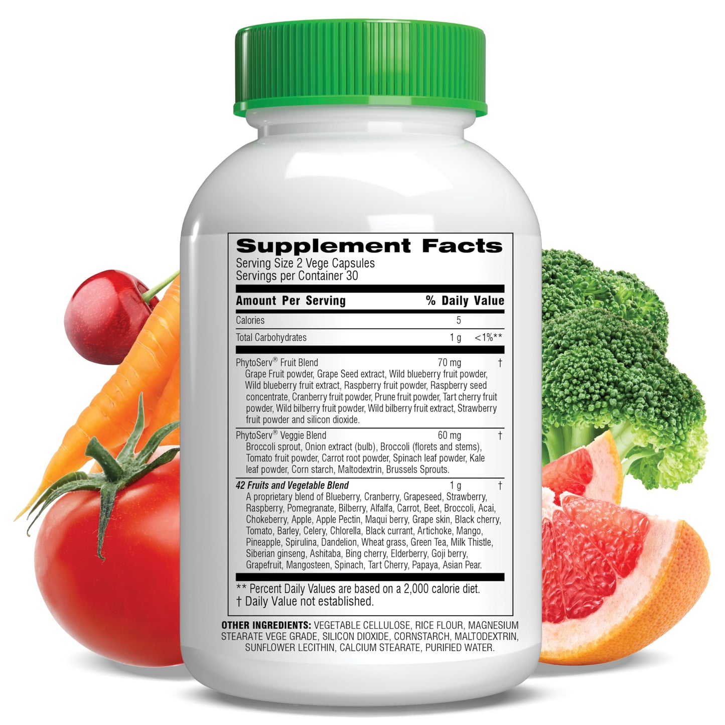 Botanic Choice Since 1910 - Mega Fruits & Veggies Blend - 42 Fruits and Vegetables - 2 Caps Daily - 60 Count Supplement Botanic Choice buy supplements Au