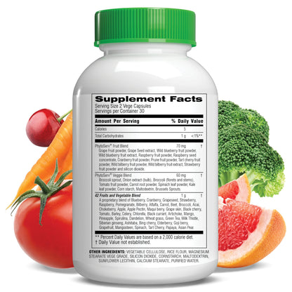 Botanic Choice Since 1910 - Mega Fruits & Veggies Blend - 42 Fruits and Vegetables - 2 Caps Daily - 60 Count Supplement Botanic Choice buy supplements Au