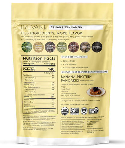 Truvani Organic Plant Based Protein Powder | Vanilla Chai | 10 Servings | Vegan | 20g Pea Protein | Keto | Gluten & Dairy Free | Low Carb | No Added Sugar
