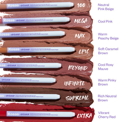 Kosas Hotliner Retractable Lip Liner Pencil with Built-In Brush & Sharpener - Easy Contouring, Hydrating, Long-Lasting- Pigmented Creamy Texture for Plumping Lips - Hyaluronic Acid & Konjac - Infinite KosasBuy Supplements Australia