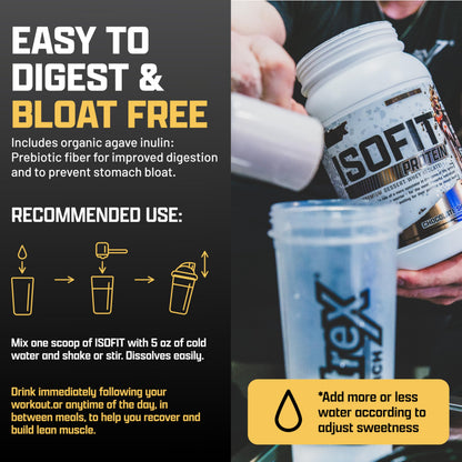 Nutrex Research IsoFit Whey Protein Powder Instantized 100% Whey Protein Isolate (30 Servings (Pack of 1), Vanilla Bean Ice Cream)