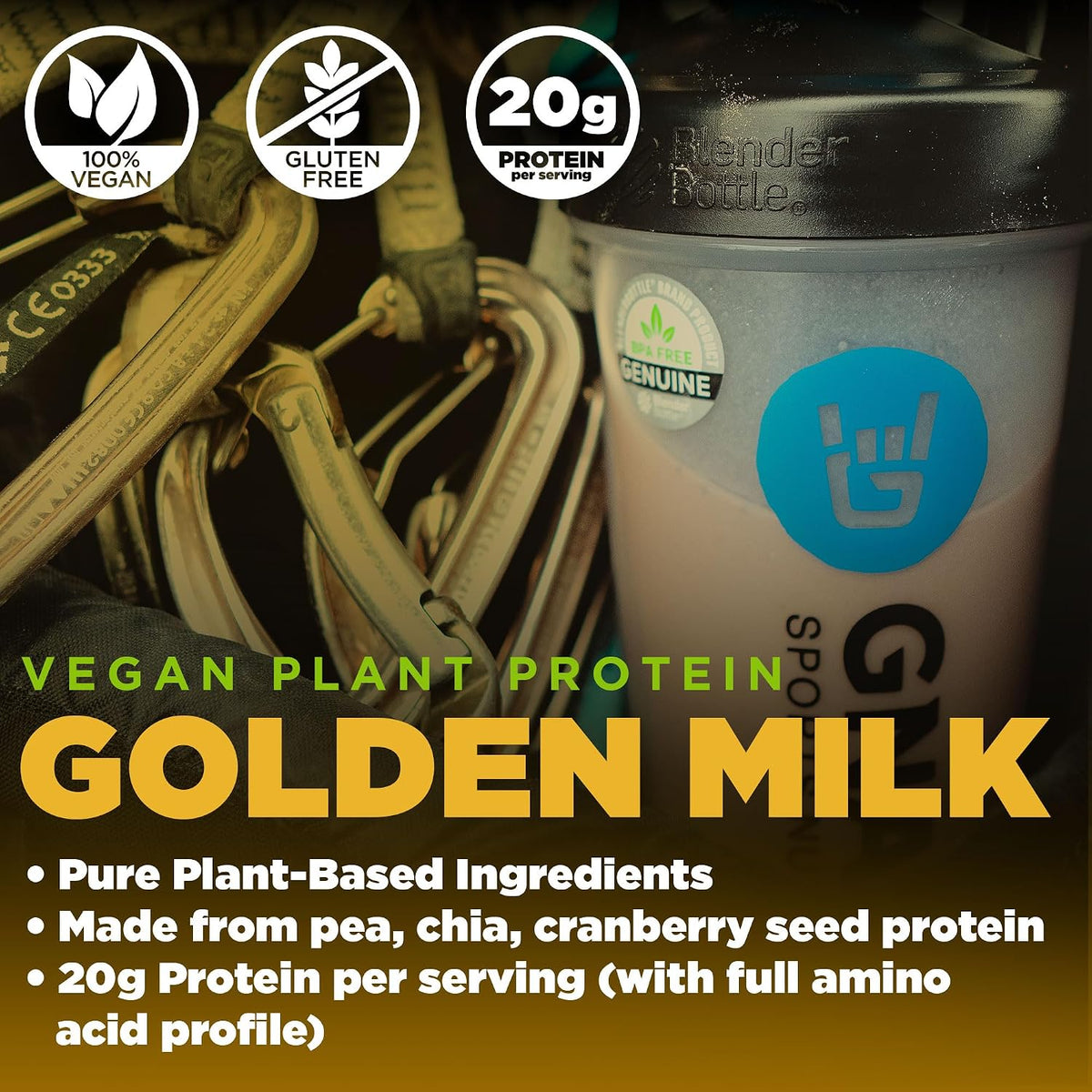Golden Milk Vegan Protein Powder and Gnarly Performance Greens Blueberry Açai, (11.64 oz)