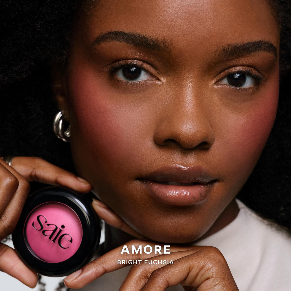 Saie Blush & Brush Duo - SuperSuede Baked Blush in Amore (.01 oz) & Powder Blush Brush - Talc-Free, Moisturizing Blush with Vegan, Fluffy Brush for Seamless Application SaieBuy Supplements Australia