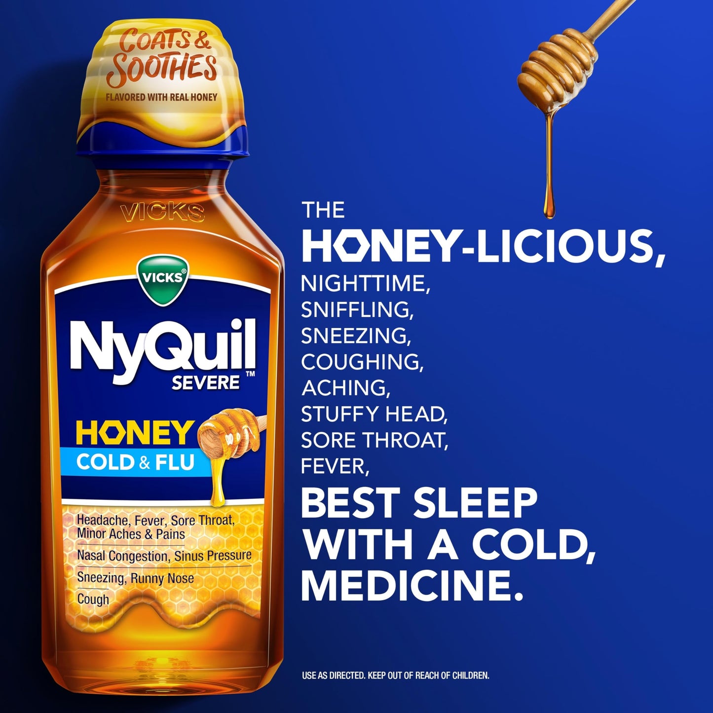 Vicks Dayquil & Nyquil Severe Honey Flavor Co-Pack, Cold & Flu Medicine, Relieves Headache, Fever, Sore Throat, Minor Aches & Pains, Nasal Congestion, Sinus Pressure, Stuffy Nose, And Cough, 2X12Oz Vicks buy supplements Au