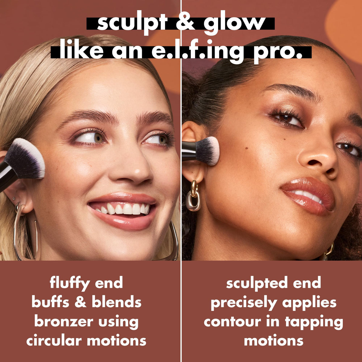 e.l.f. Liquid Bronzer & Contour Duo Brush, Silky Highly Pigmented Formula with Dual-ended Makeup Brush, Synthetic Bristles, 100% Vegan and Cruelty-Free e.l.f.Buy Supplements Australia