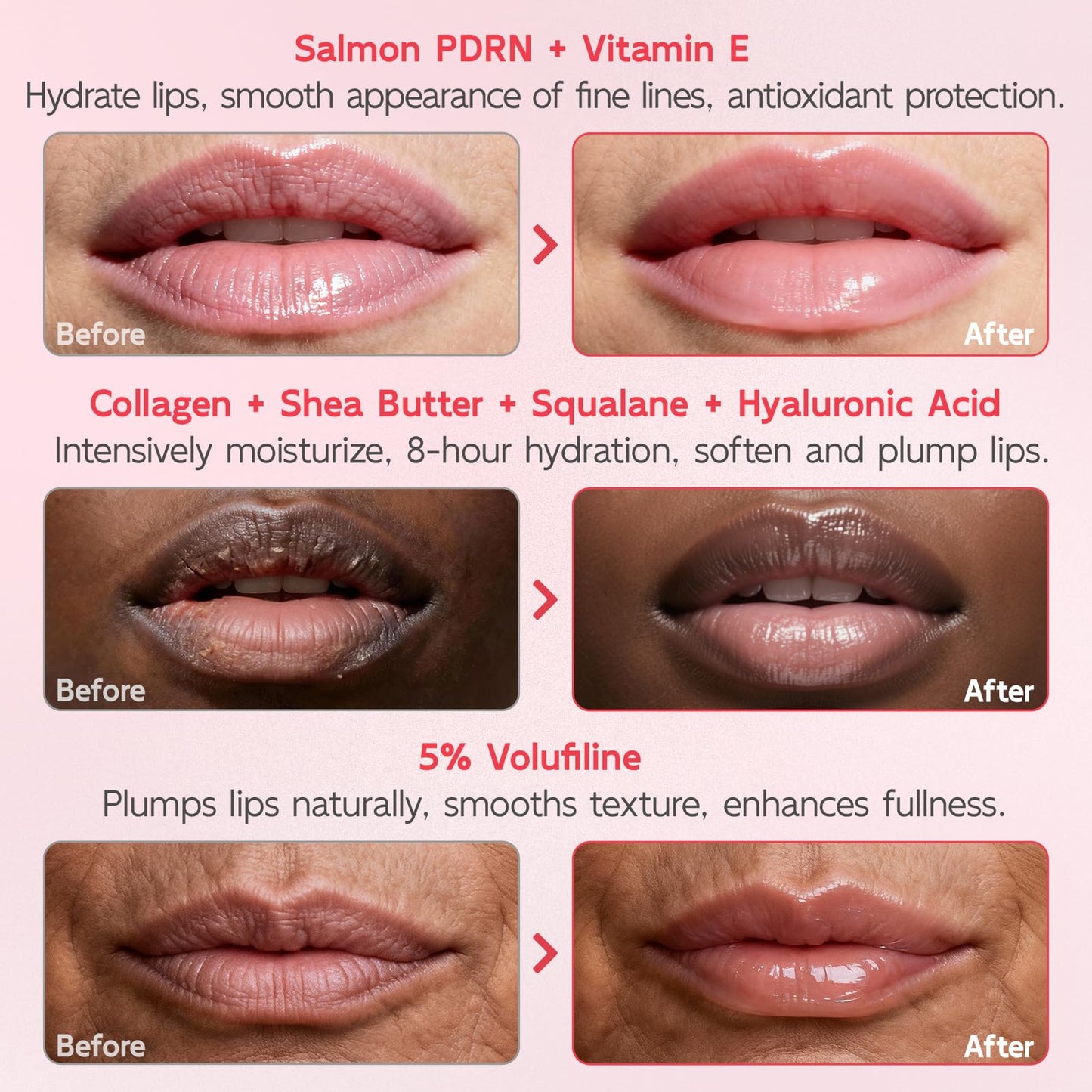 YouthVibe Lip Mask Overnight Moisturizing - Nourish & Hydrate, Antioxidants, 5% Volufiline, Vitamin E, Shea Butter, PDRN & Collagen Sleeping Lip Treatment for Dry, Chapped Lips YouthVibeBuy Supplements Australia