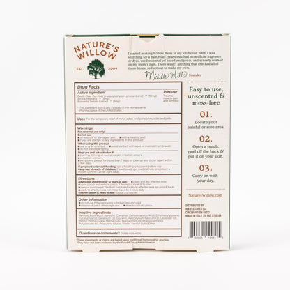 Nature's Willow Natural Pain Relief Patches for Muscles & Joints | Fast-Acting with White Willow Bark | Free from Artificial Fragrances & Dyes | 6 Patches per Pack (3-Pack) Nature's WillowBuy Supplements Australia