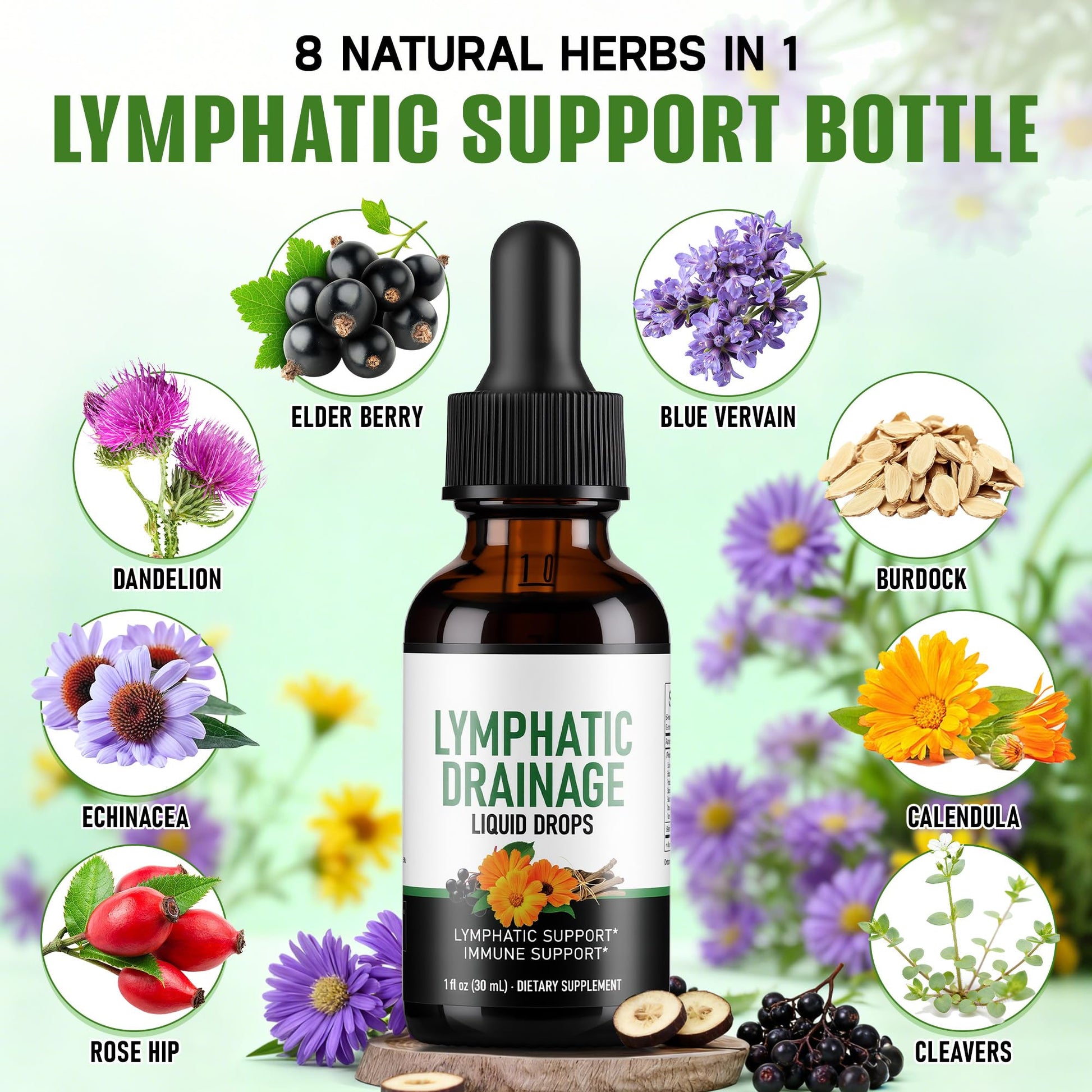 Crobirware Lymphatic Drainage Drops - Herbal Lymph System Cleanse & Immune Support - Liquid with Echinacea, Elderberry, Ginger & Burdock Root - Vegan, Alcohol-Free, 1oz Crobirware buy supplements Au